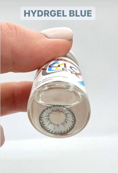Кольорові контактні лінзи з діоптріями, Hydrogel Blue PWR22 фото