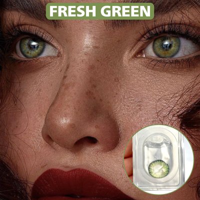 Кольорові контактні лінзи з діоптріями, Green PWR18 фото