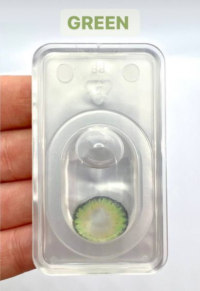 Кольорові контактні лінзи з діоптріями, Green PWR18 фото