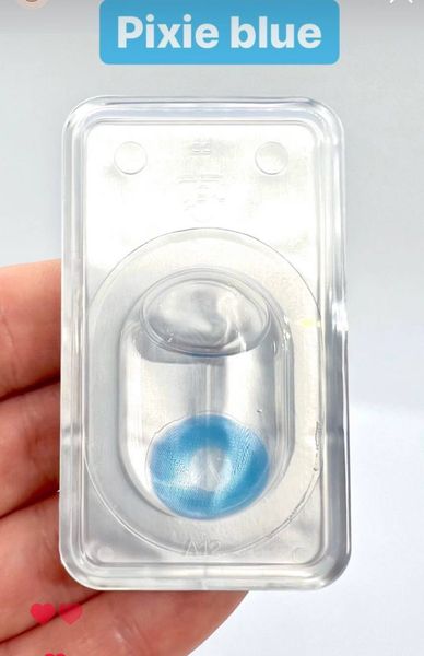 Цветные контактные линзы с диоптриями, Pixie Blue PWR11 фото