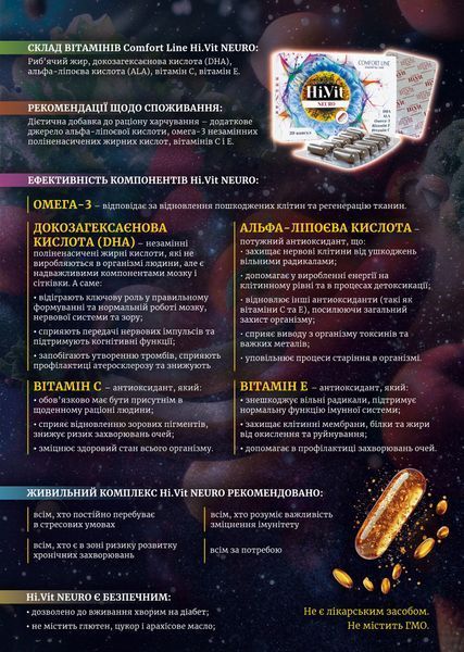 Живильний комплекс вітамінів Hi.Vit Neuro HVN20 фото