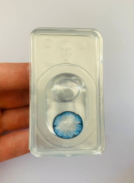 Кольорові контактні лінзи з діоптріями, Bigeye Blue PWR20-1 фото