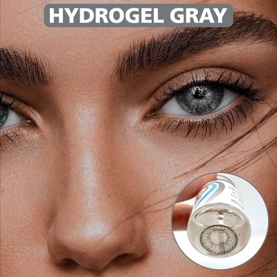 Кольорові контактні лінзи з діоптріями, Hydrogel Gray PWR23 фото